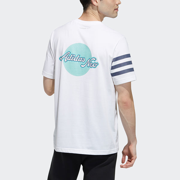 Футболка neo casual sports round neck short sleeve white Adidas, белый — фото 3
