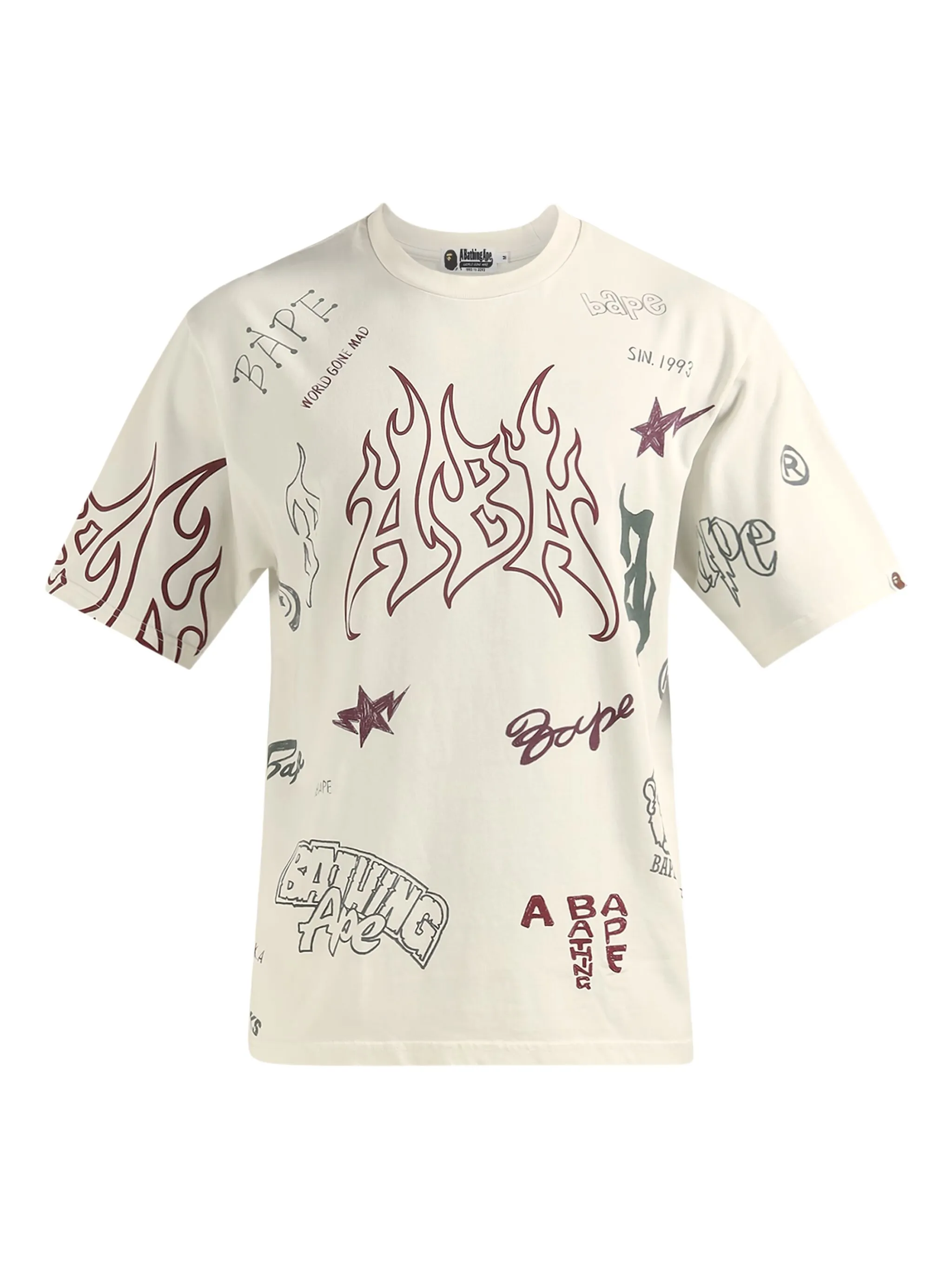 

Футболка World Gone Mad с графичным принтом A Bathing Ape, белый