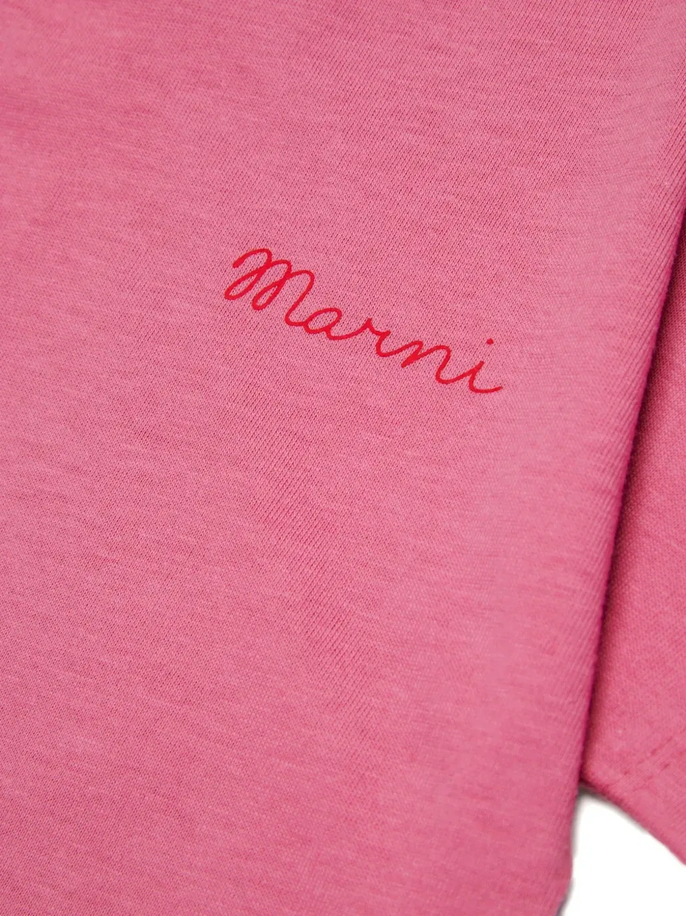 Футболка с вышитым логотипом Marni Kids, розовый — фото 3