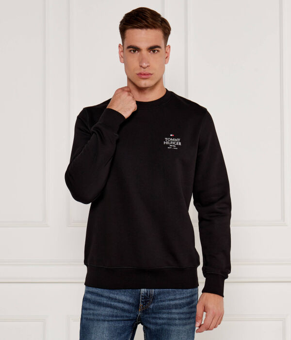 

Свитшот мужской Tommy Hilfiger с логотипом бренда, черный