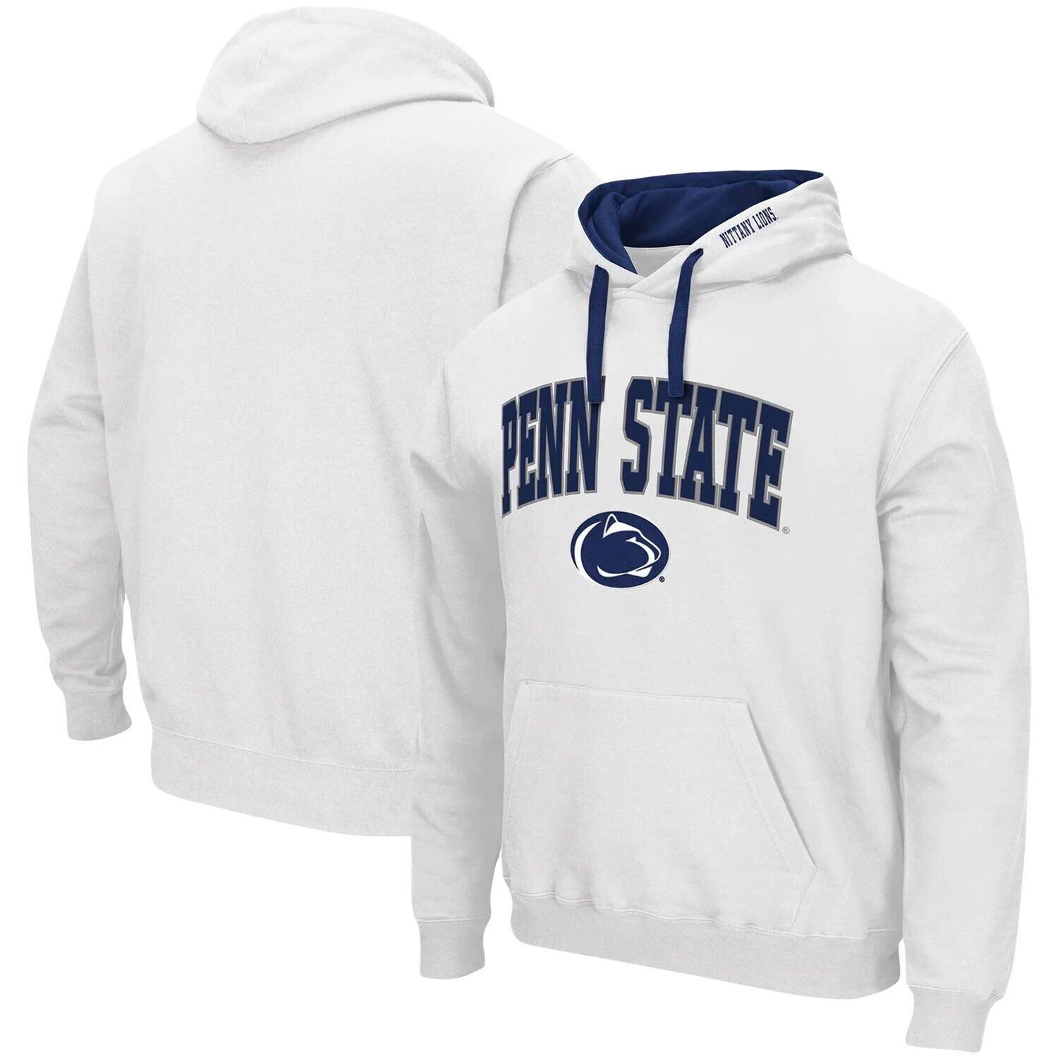 

Мужской белый пуловер с капюшоном Penn State Nittany Lions Big & Tall Arch & Logo 2.0 Colosseum