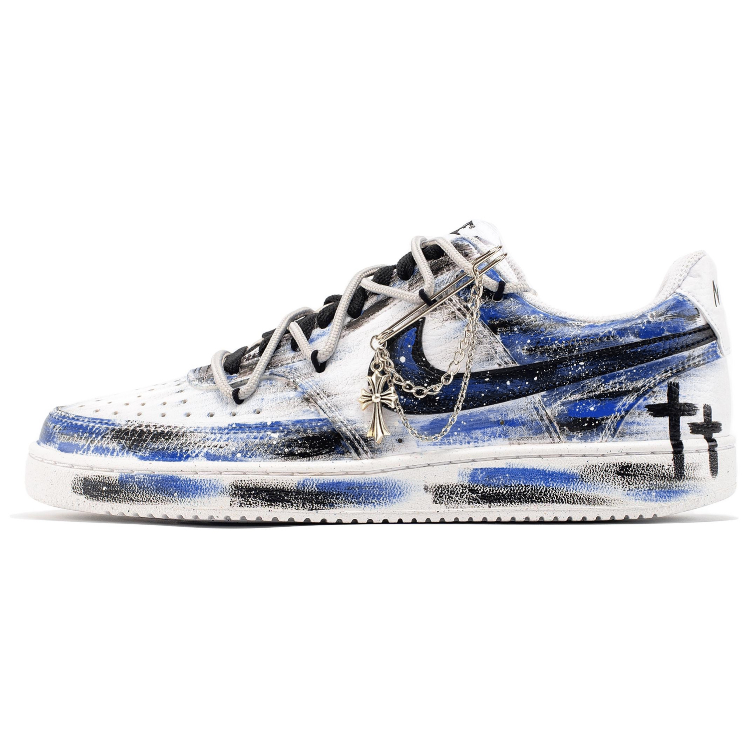 

Nike Кроссовки Court Vision 1 с низким верхом, амортизирующие, противоскользящие, износостойкие, для скейтбординга, мужские, синие