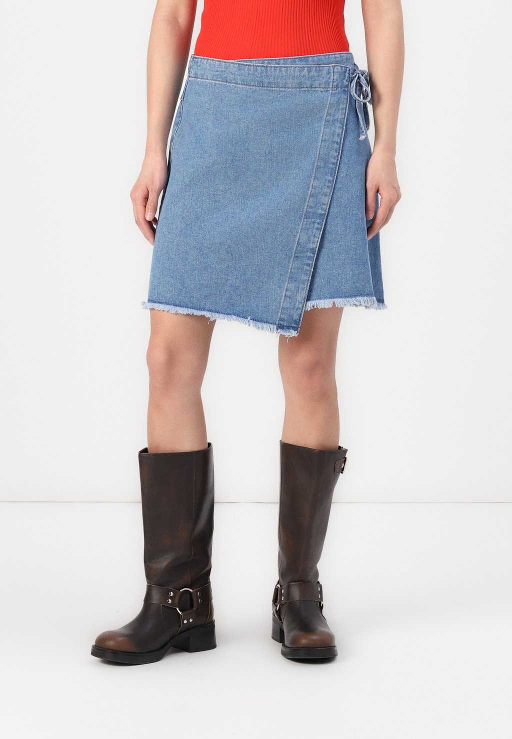 

Мини-юбка OBJMELIA SHORT SKIRT Object, деним