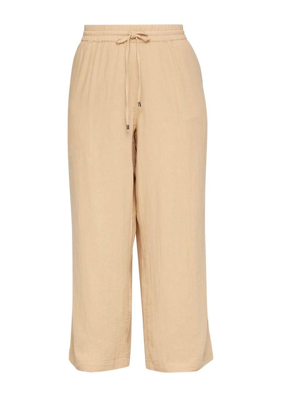 

Тканевые брюки QS Wide leg Pants, бежевый