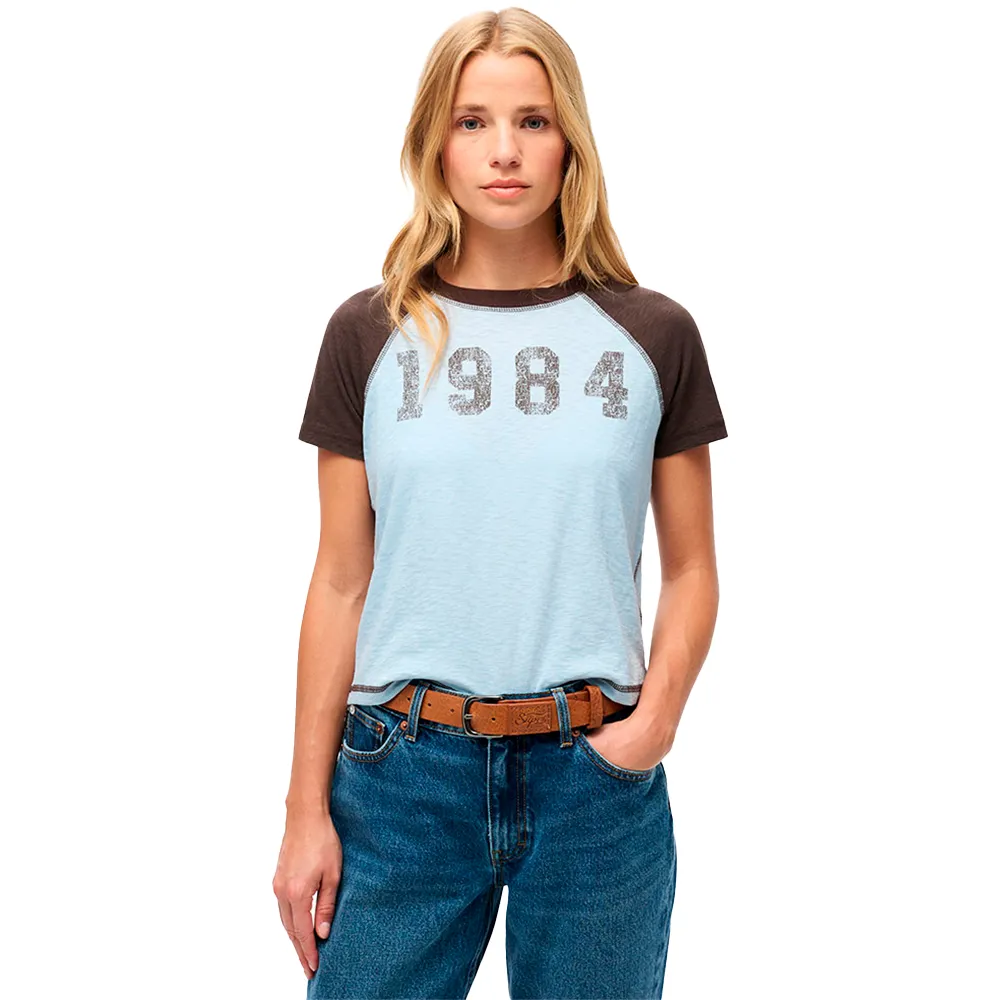 

Футболка с коротким рукавом Superdry Athletic Raglan Fitted, синий