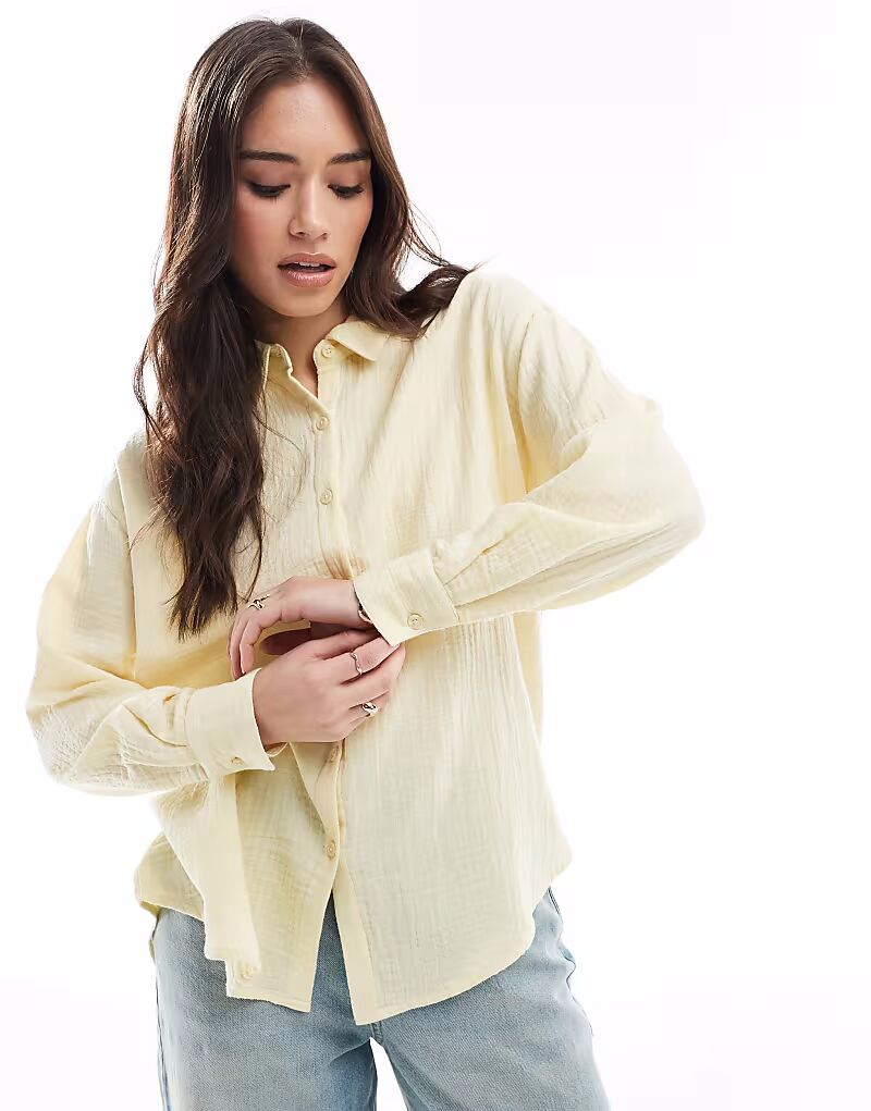 

Рубашка с длинными рукавами Cotton On в цвете лимонной глазури Cotton:On