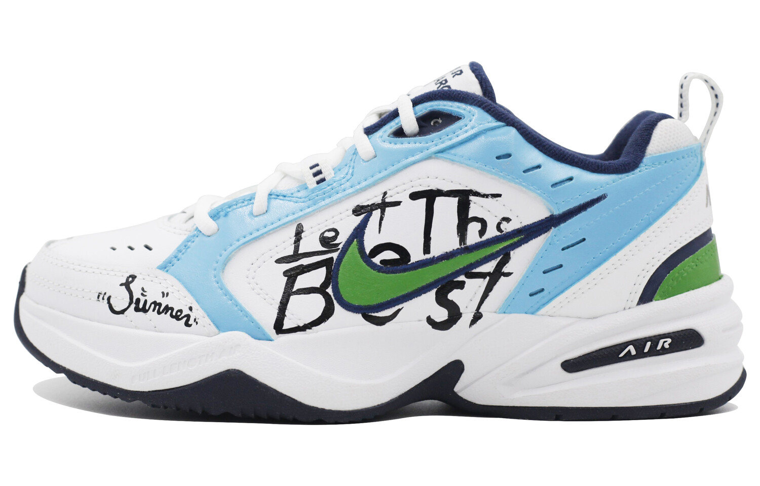 

Кроссовки Nike Air Monarch 4 Chunky Sneakers Unisex Low-top Blue/White, синий