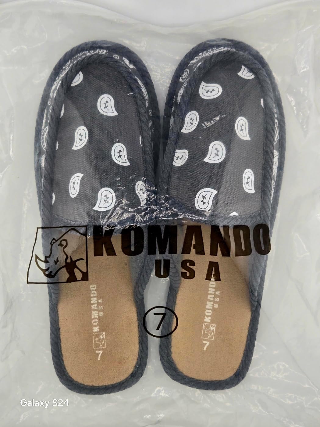 Тапочки Bandana Paisley House, домашняя обувь для комфорта Generic, серый — фото 3