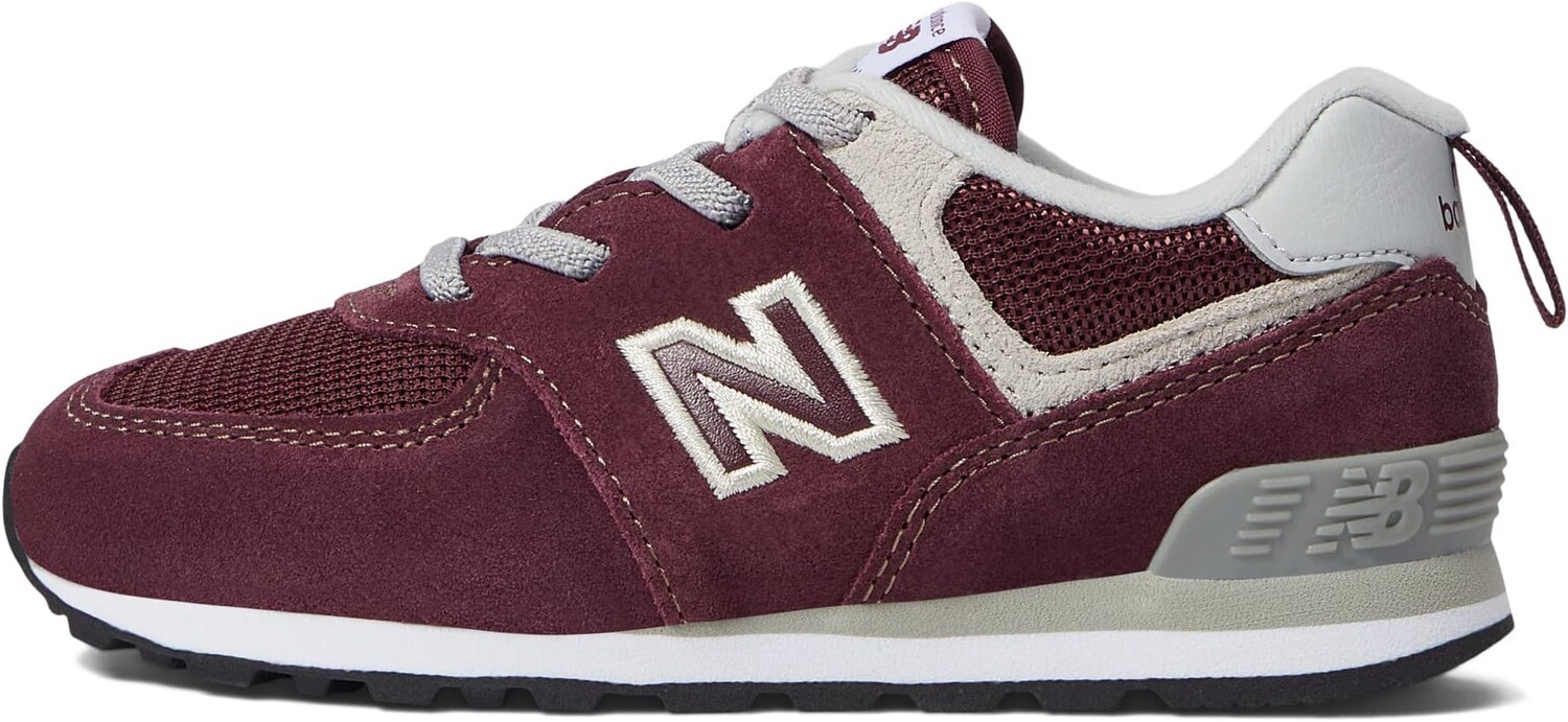 Кроссовки 574 Bungee Lace New Balance, цвет Burgundy/White — фото 4