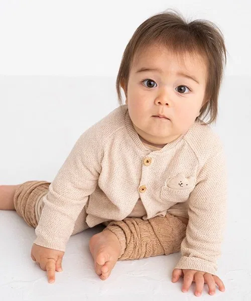 【pompkins BABY】Кардиган из органического вязаного пике для малышей
