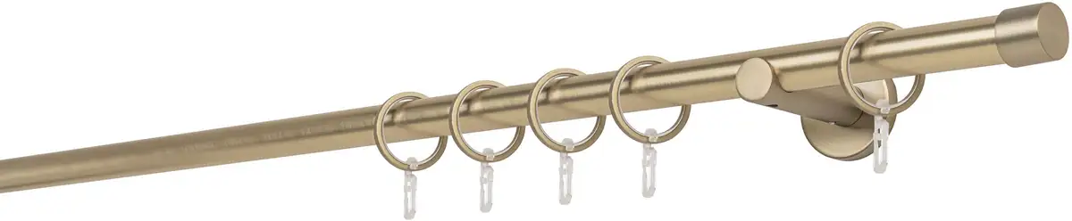 

Карниз для штор mydeco "20mm Cap настенный кронштейн 6,5 см", 1 направляющая, фиксированный размер 220 см, цвет messingfarben