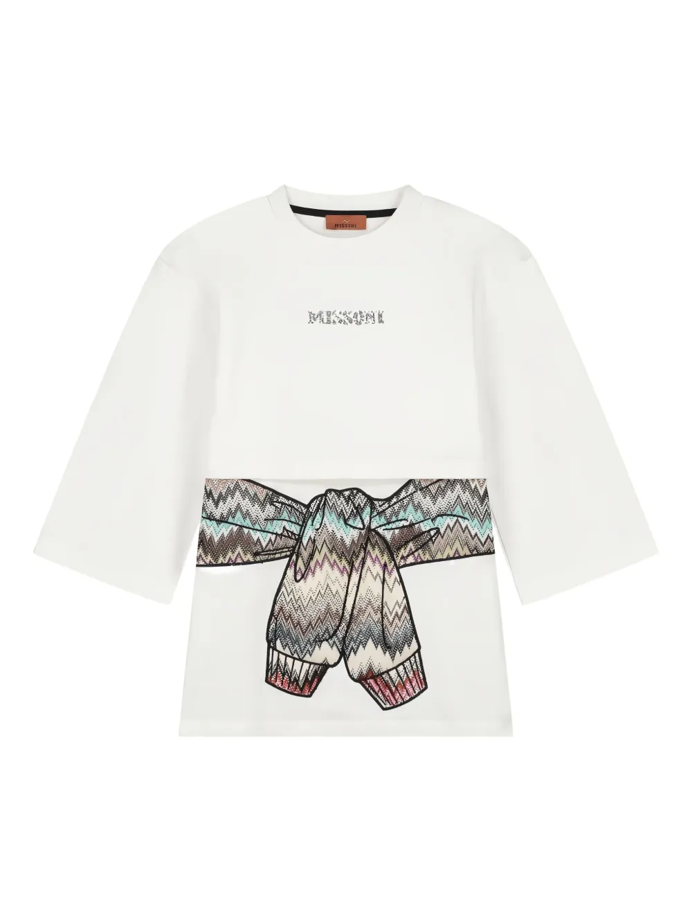 

Платье с принтом на рукавах Missoni Kids, нейтральный