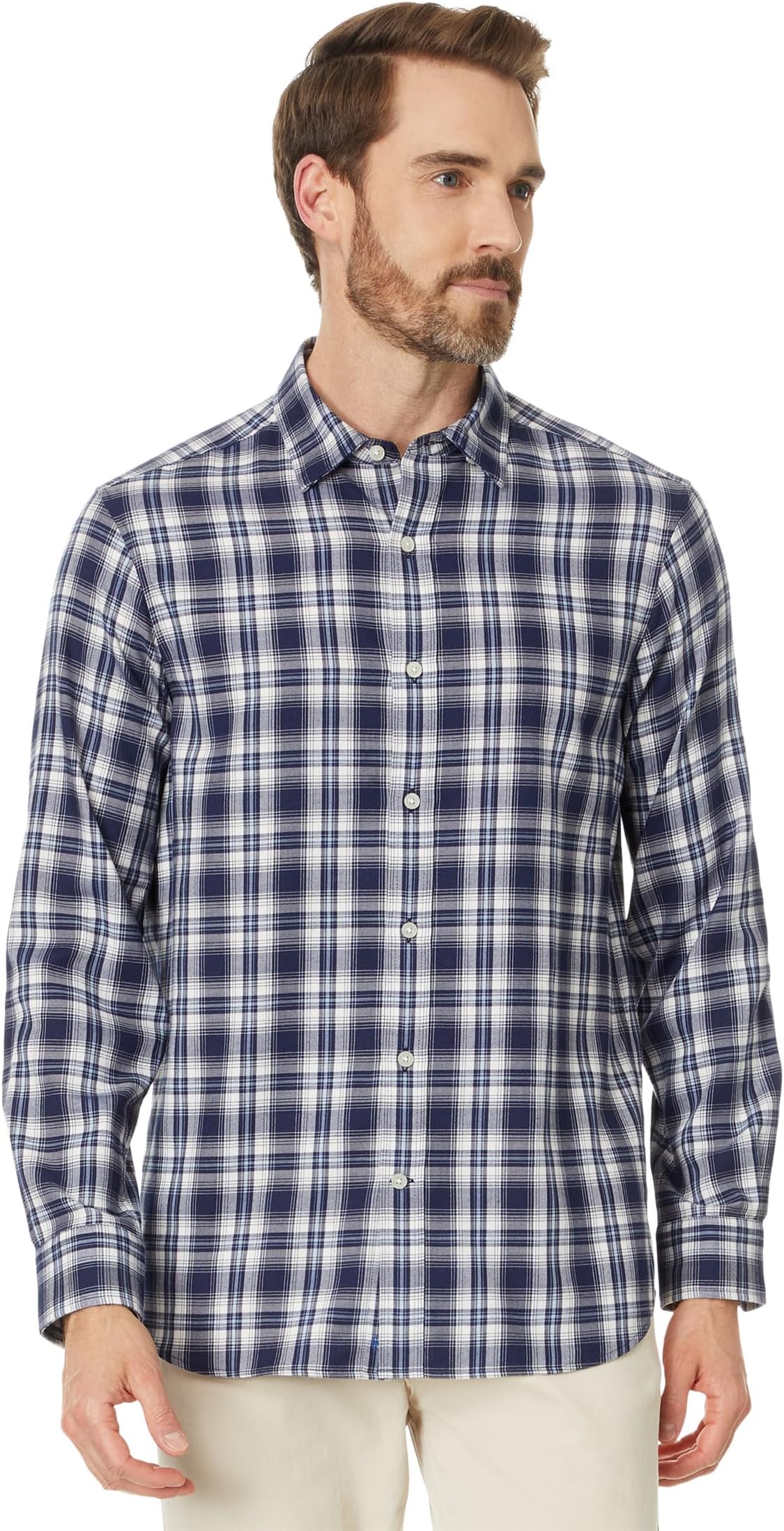 

Рубашка Vineyard Vines Plaid OTG Brushed Twill Shirt, цвет Nautical Navy Plaid