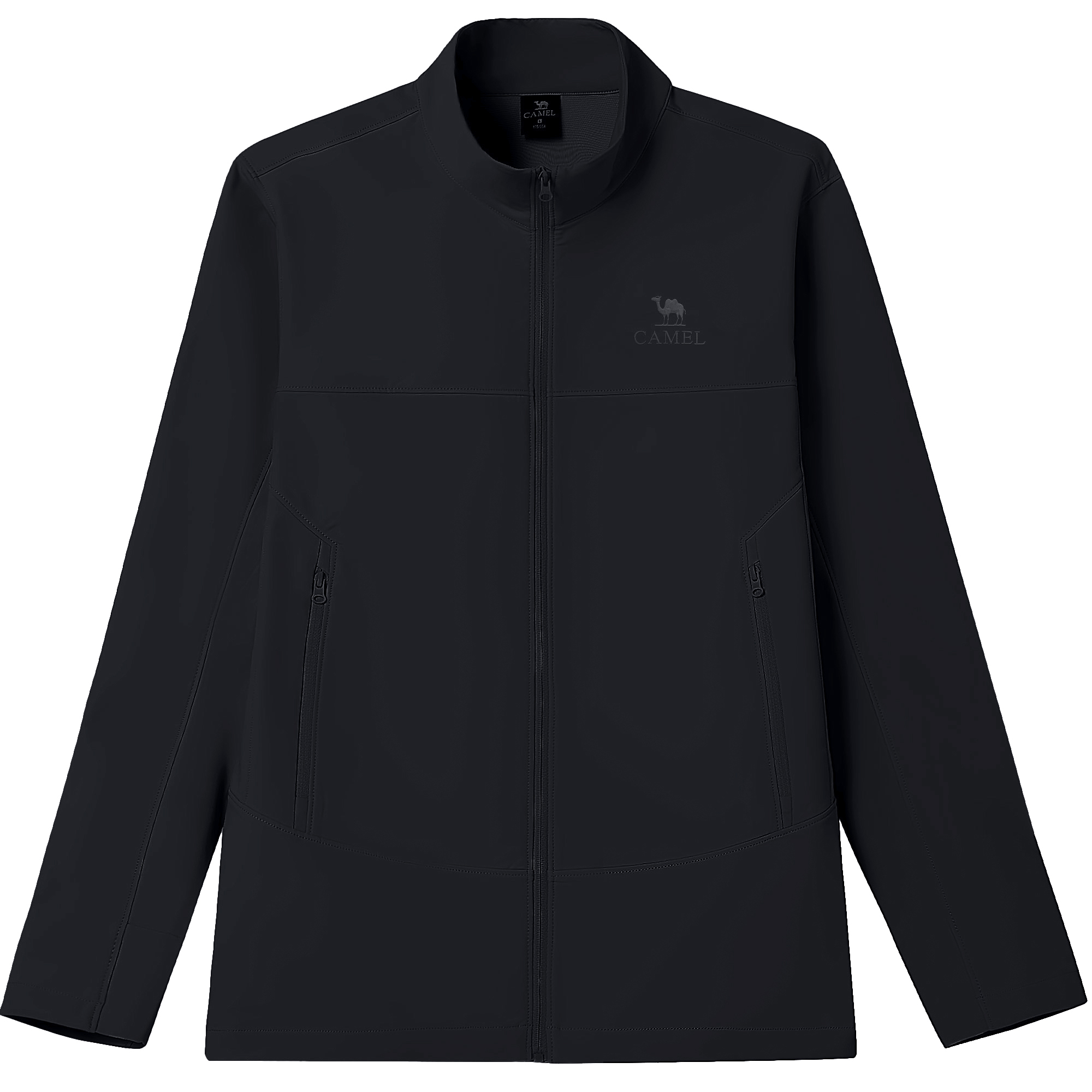 

Мужская мягкая куртка с воротником стойкой утепленная CAMEL, phantom черный