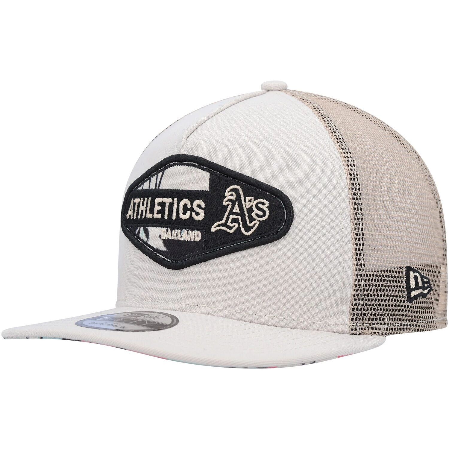 

Мужская кепка New Era Natural Oakland Athletics в стиле ретро с нашивкой для пляжа в форме буквы A-Frame Trucker 9FIFTY Snapback Hat