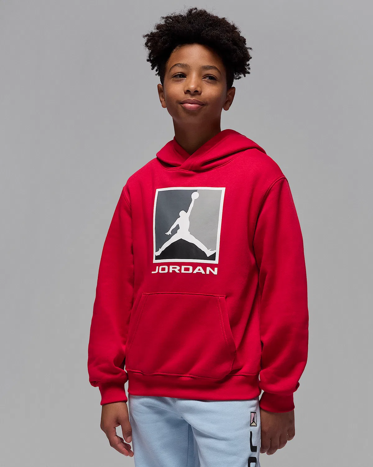 Детская флисовая худи-пуловер Jordan Essentials Baseline, Red