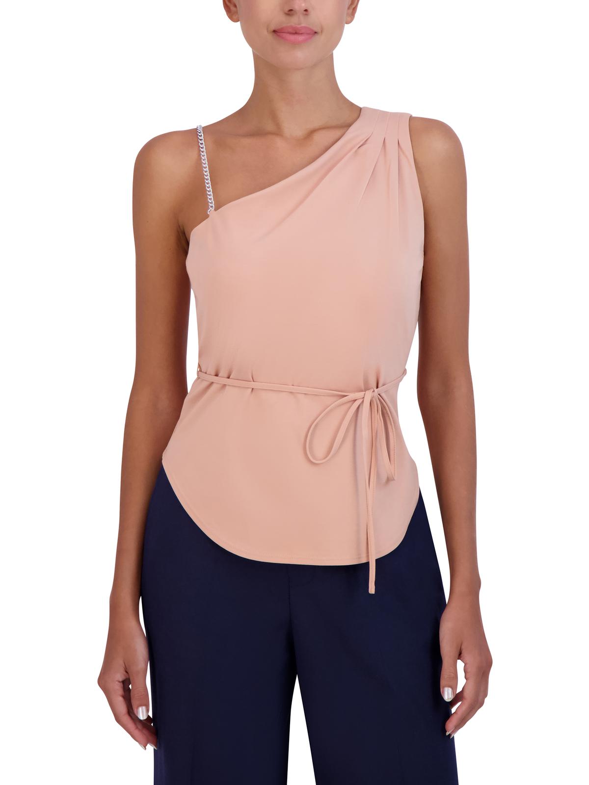 

Женская блузка на одно плечо со сборками BCBGMAXAZRIA, цвет cafe