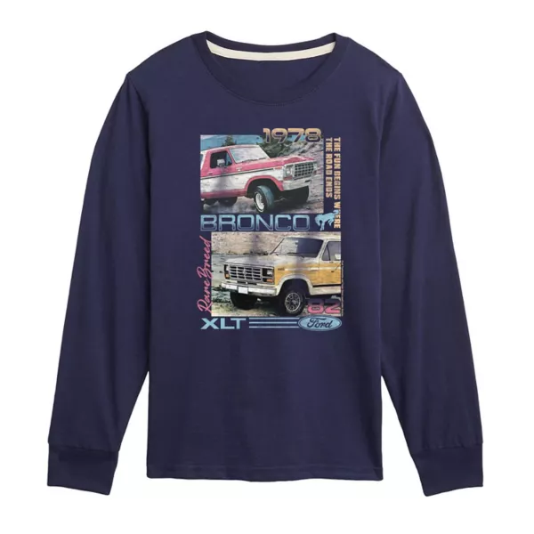 

Футболка с длинным рукавом и принтом Ford Bronco Rare Breed для мальчиков 8-20 лет Licensed Character, синий