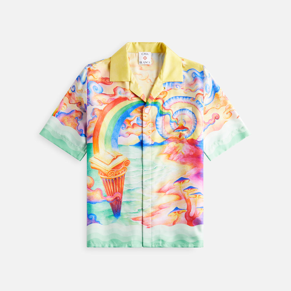 

Рубашка Casablanca Short Sleeve Cuban Collar Shirt, цвет Natures Teacher