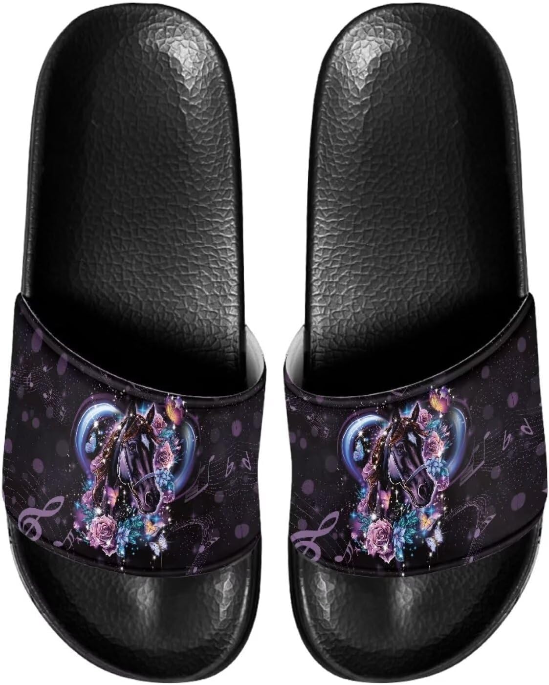 

Женские сандалии JUDENTIDOS с необычным дизайном, сандалии с мягкой подошвой, открытым носком, противоскользящие, на одной полоске, Heart Horse Floral