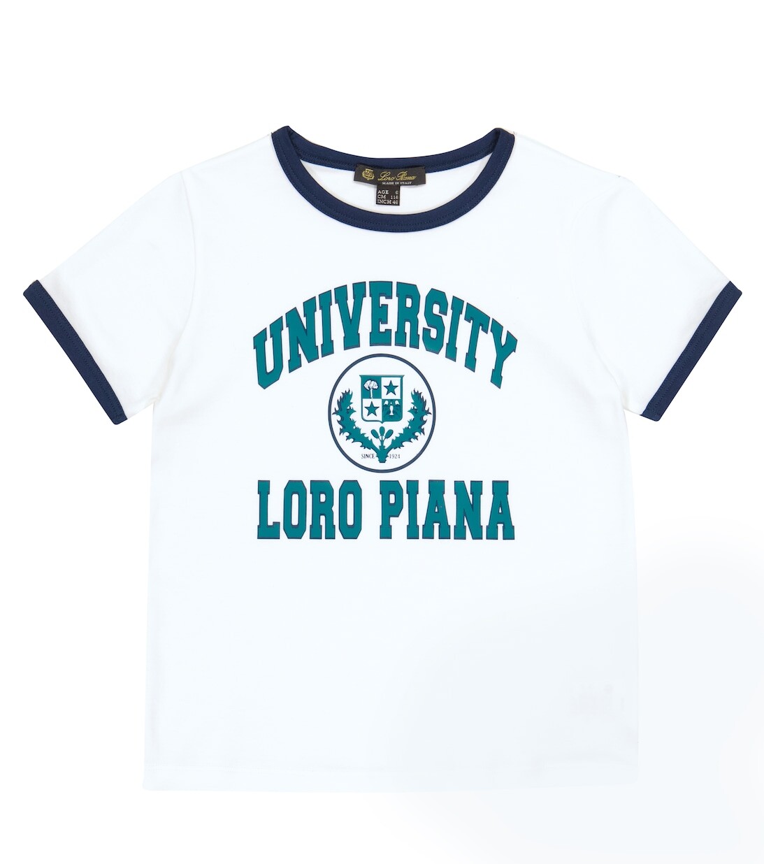 

Футболка из хлопкового джерси с принтом Loro Piana, белый