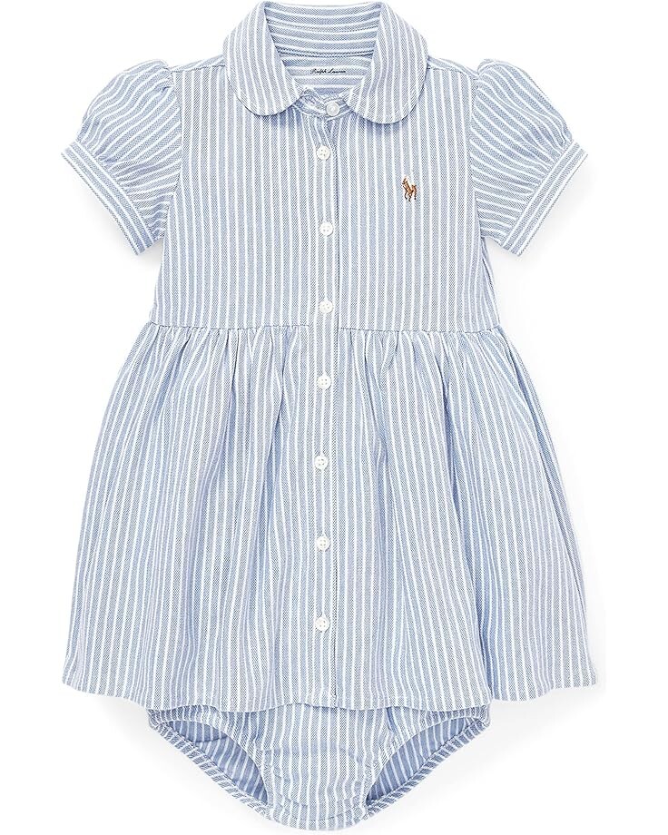 

Платье Polo Ralph Lauren Kids Striped Knit Oxford Dress, цвет Harbor Island Blue/White