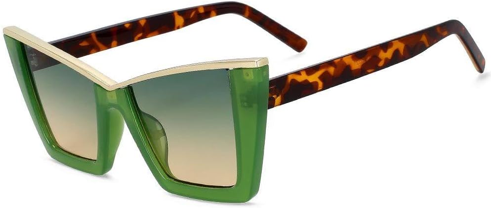 

Ретро-солнцезащитные очки «кошачий глаз» для женщин, популярные солнцезащитные очки, черные очки для водителей, зеркальные очки с защитой от УФ-излучения UV400 HVTVTLA, C5green