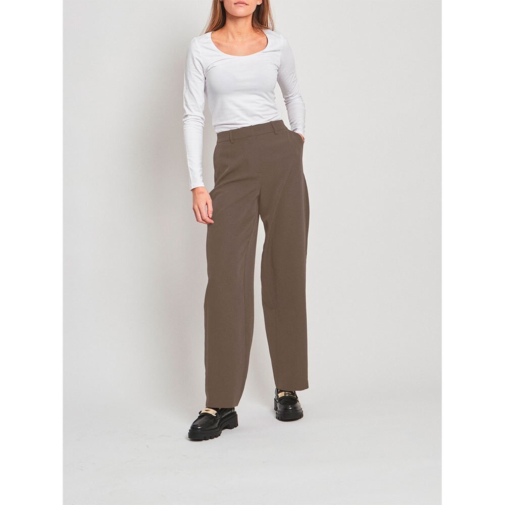 

Брюки Vila Kamma High Waist, бежевый