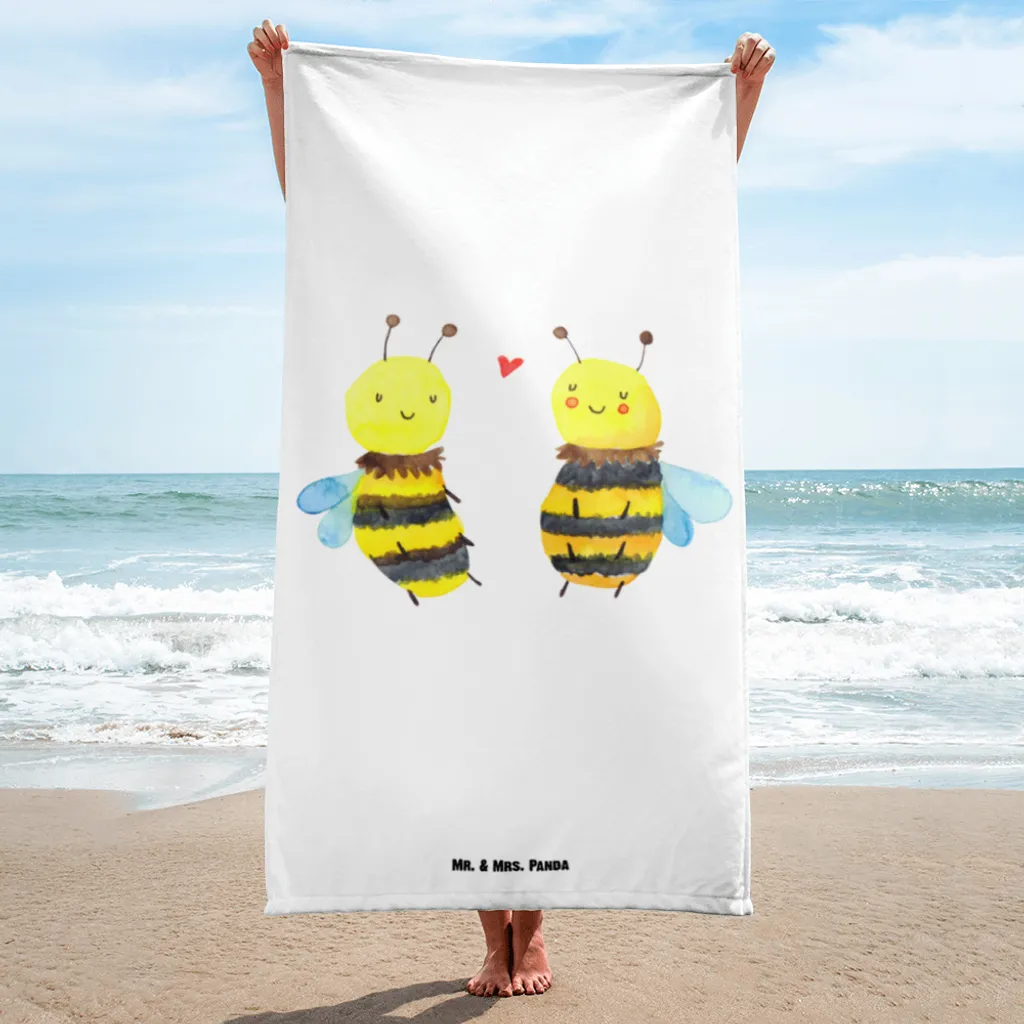 

Пляжное полотенце Mr. & Mrs. Panda, белый