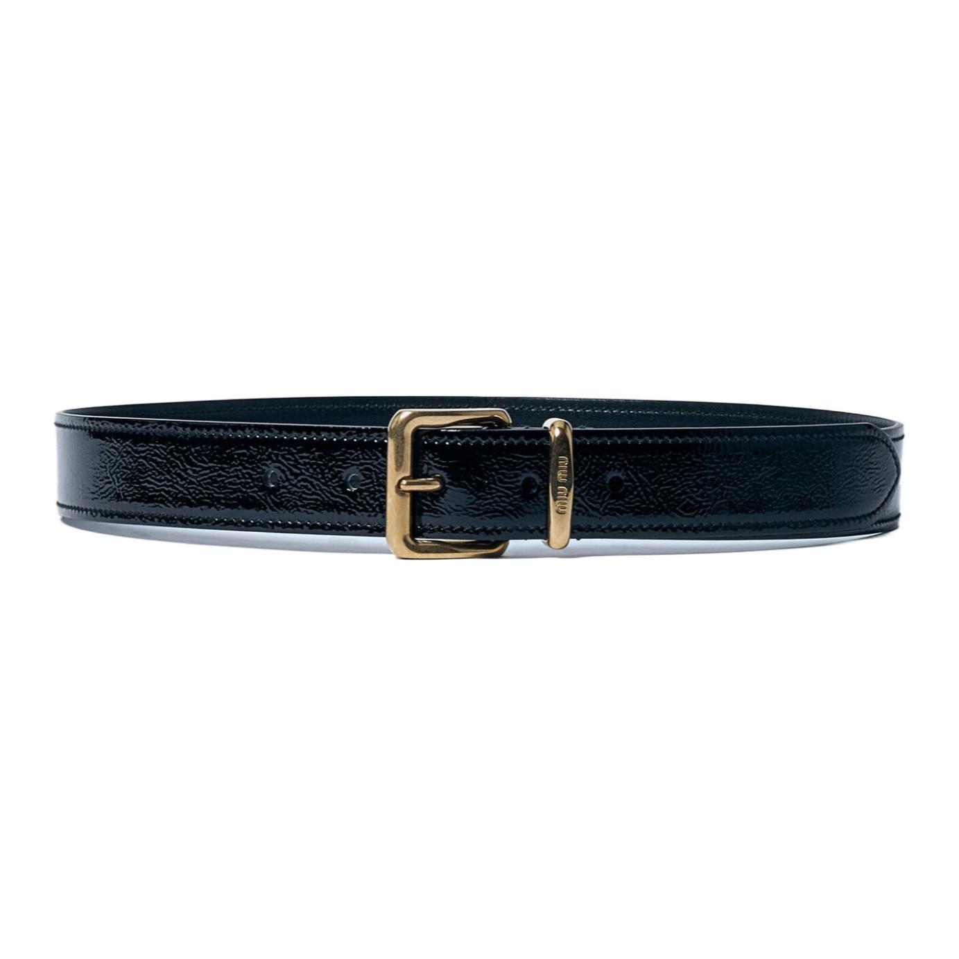 

MIU MIU Кожаный женский ремень черный шириной 3 см, Black