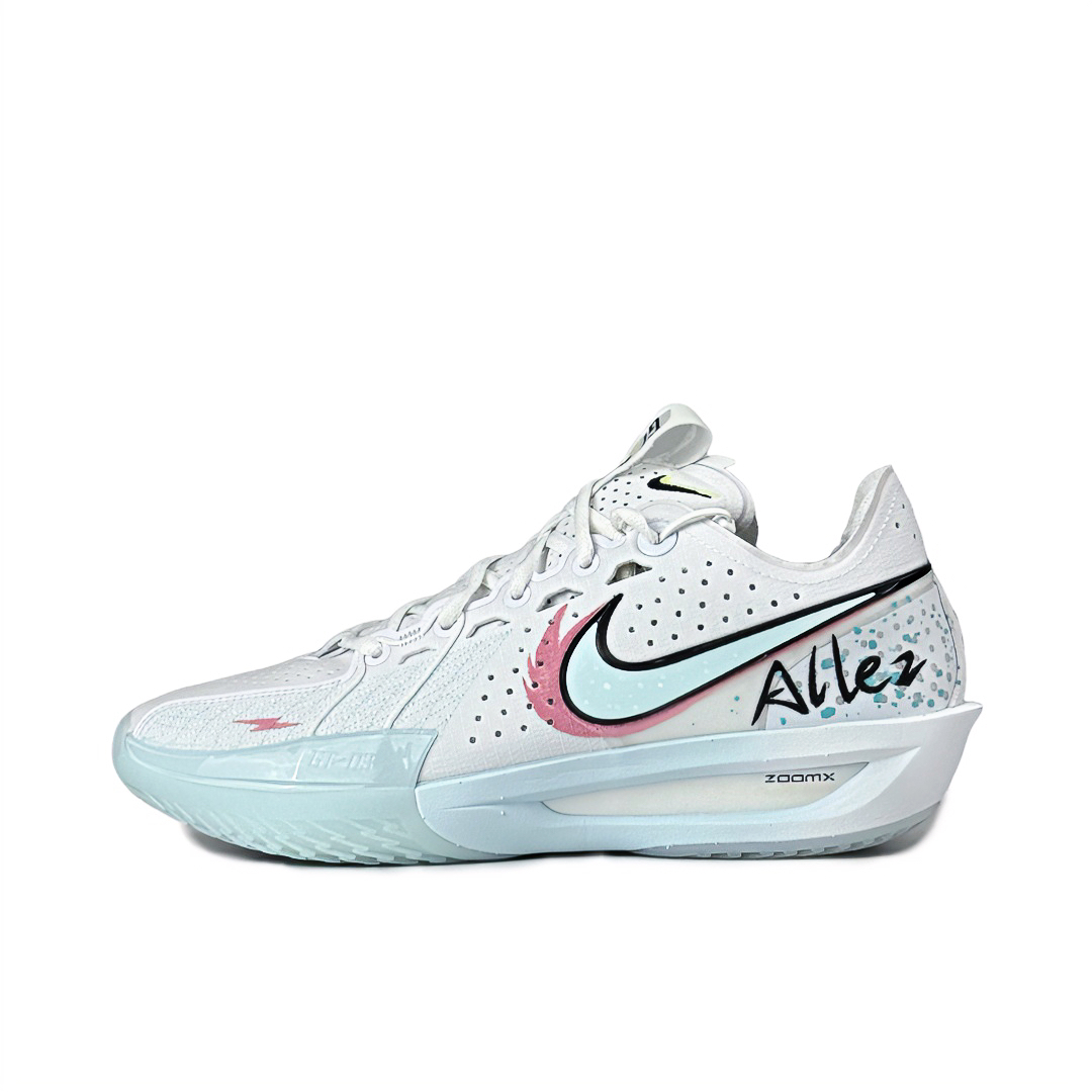 

Nike Баскетбольные кроссовки Air Zoom GT Cut 3 Summer Ice Pink с амортизацией, износостойкие, мужские, сине-белые