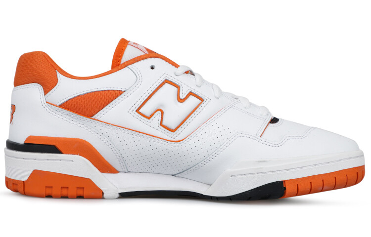 Кроссовки New Balance NB 550 Vintage Basketball Unisex, белый/оранжевый — фото 2