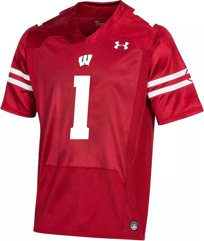 

Мужская красная футбольная майка Under Armour Wisconsin Badgers #1, красная реплика
