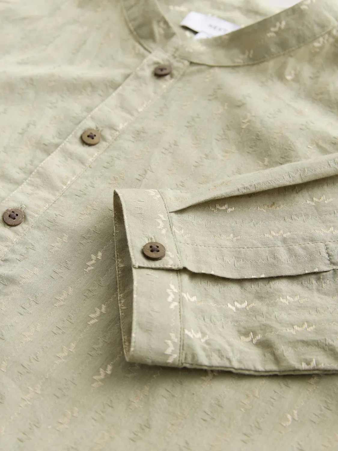 Рубашка на пуговицах стандартного кроя 'Kurta' Next, Beige — фото 4