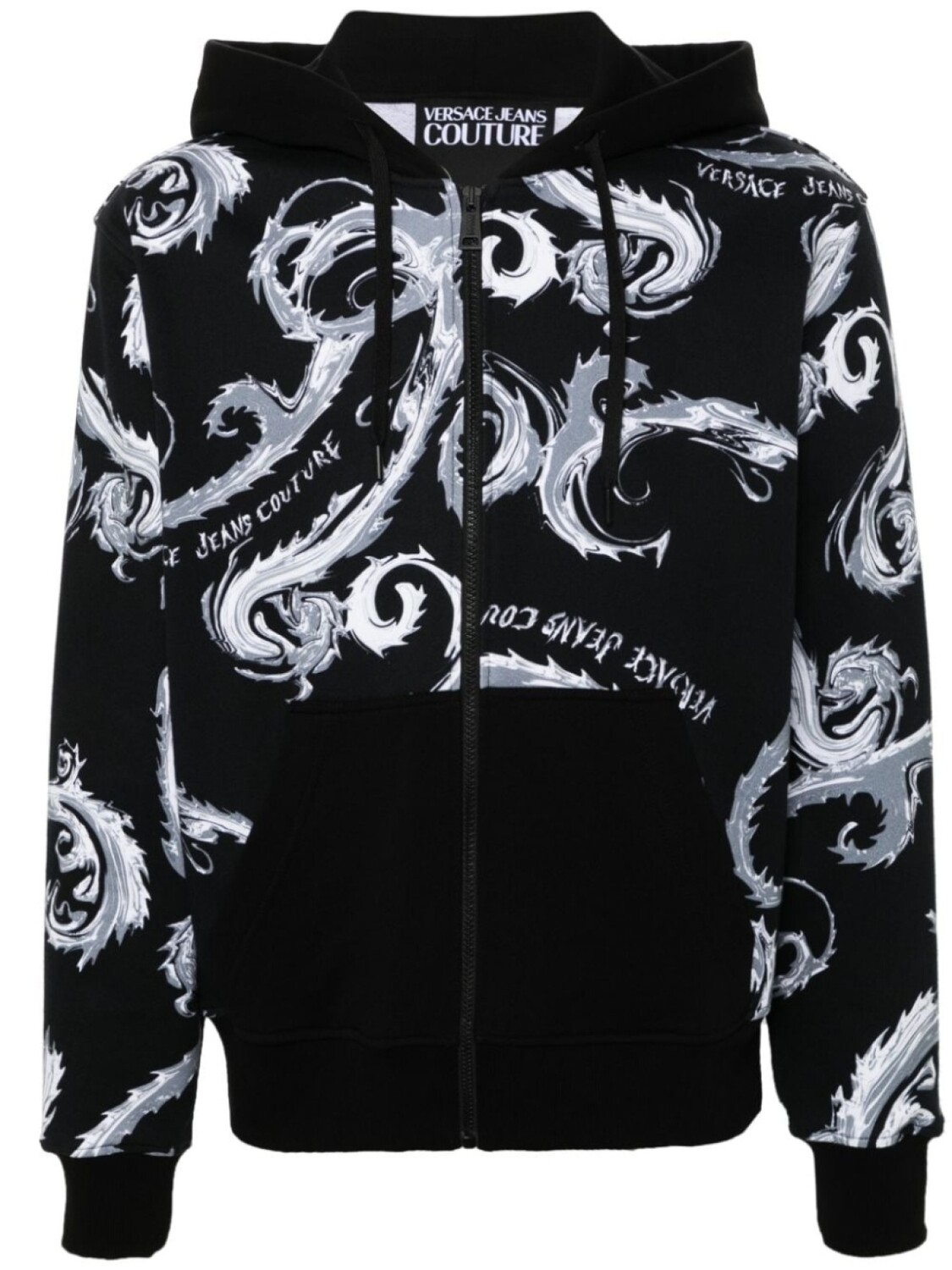 

Versace Jeans Couture толстовка с капюшоном с принтом Barocco, черный