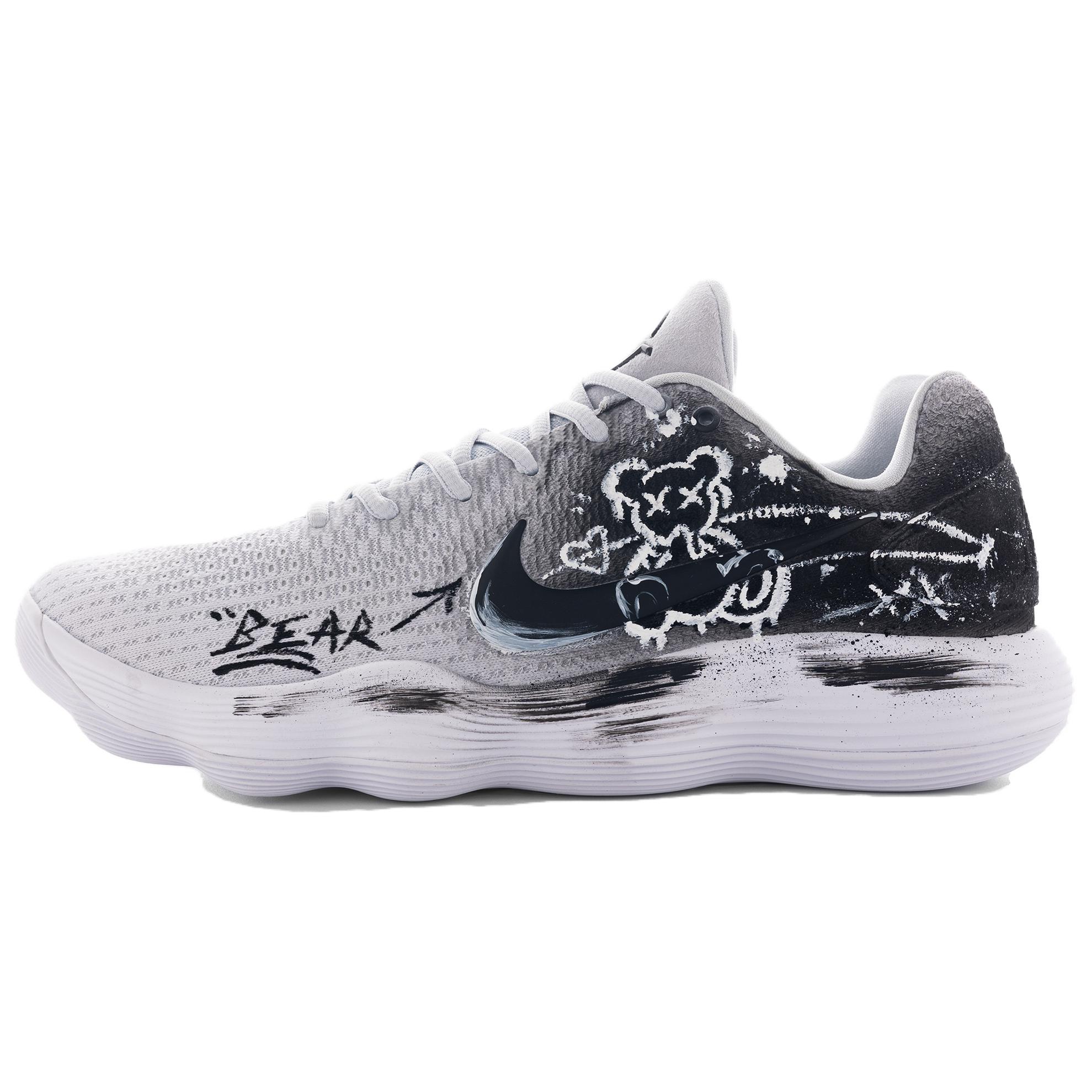 

Nike Баскетбольные кроссовки Hyperdunk 2017 с низким верхом, противоскользящие, мужские, черно-серого цвета