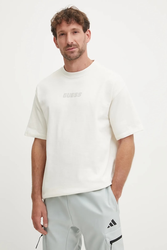 

Хлопковая футболка DALIM Guess, бежевый