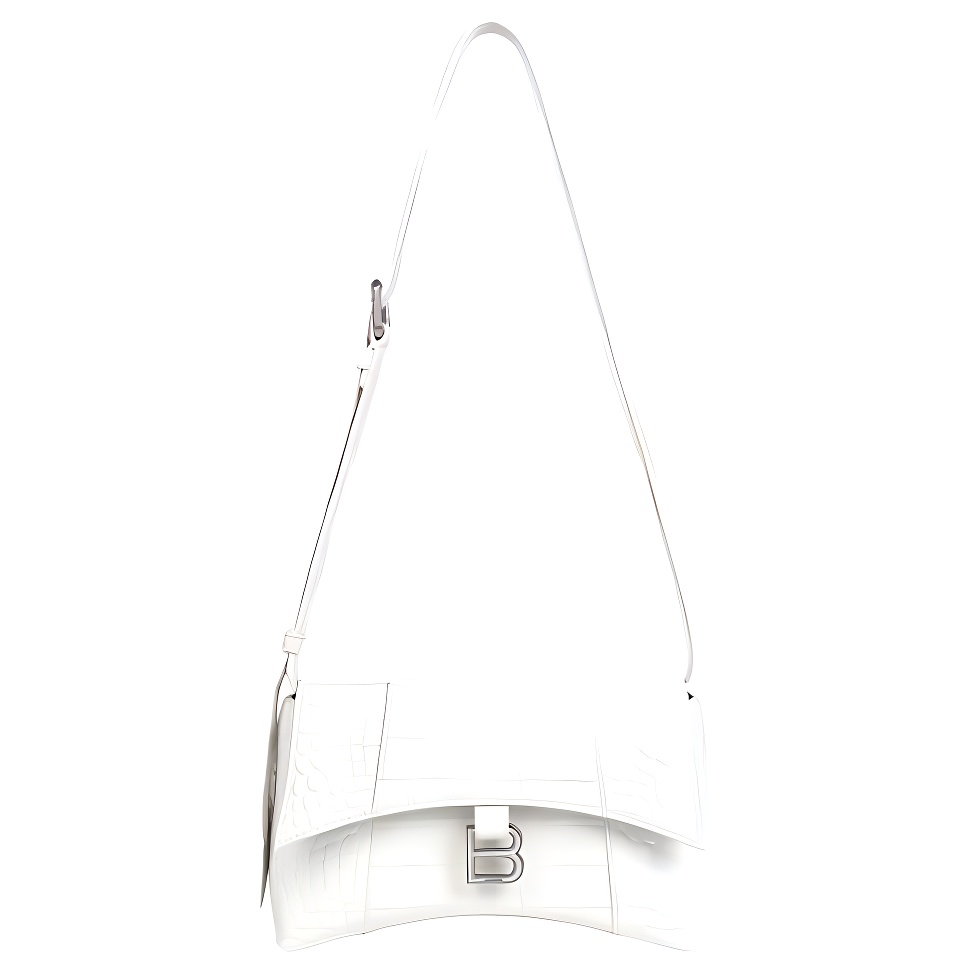 

Balenciaga Сумка мини женская белая из телячьей кожи с тиснением под крокодила, кроссбоди, через плечо