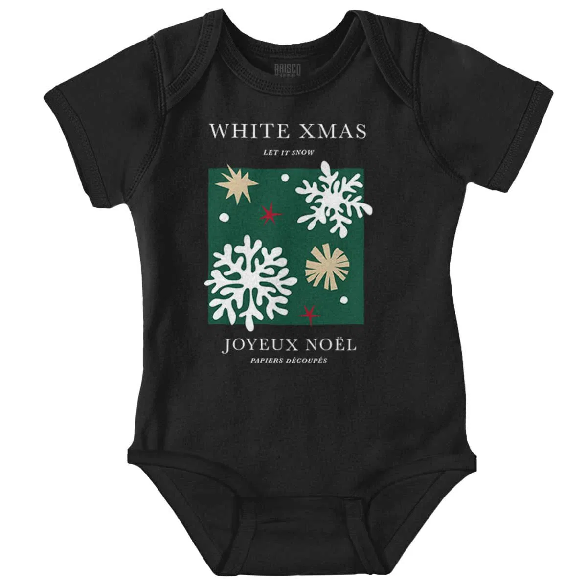 Детский боди-комбинезон с принтом Christmas White Xmas Let It Snow Brisco Brands, Black