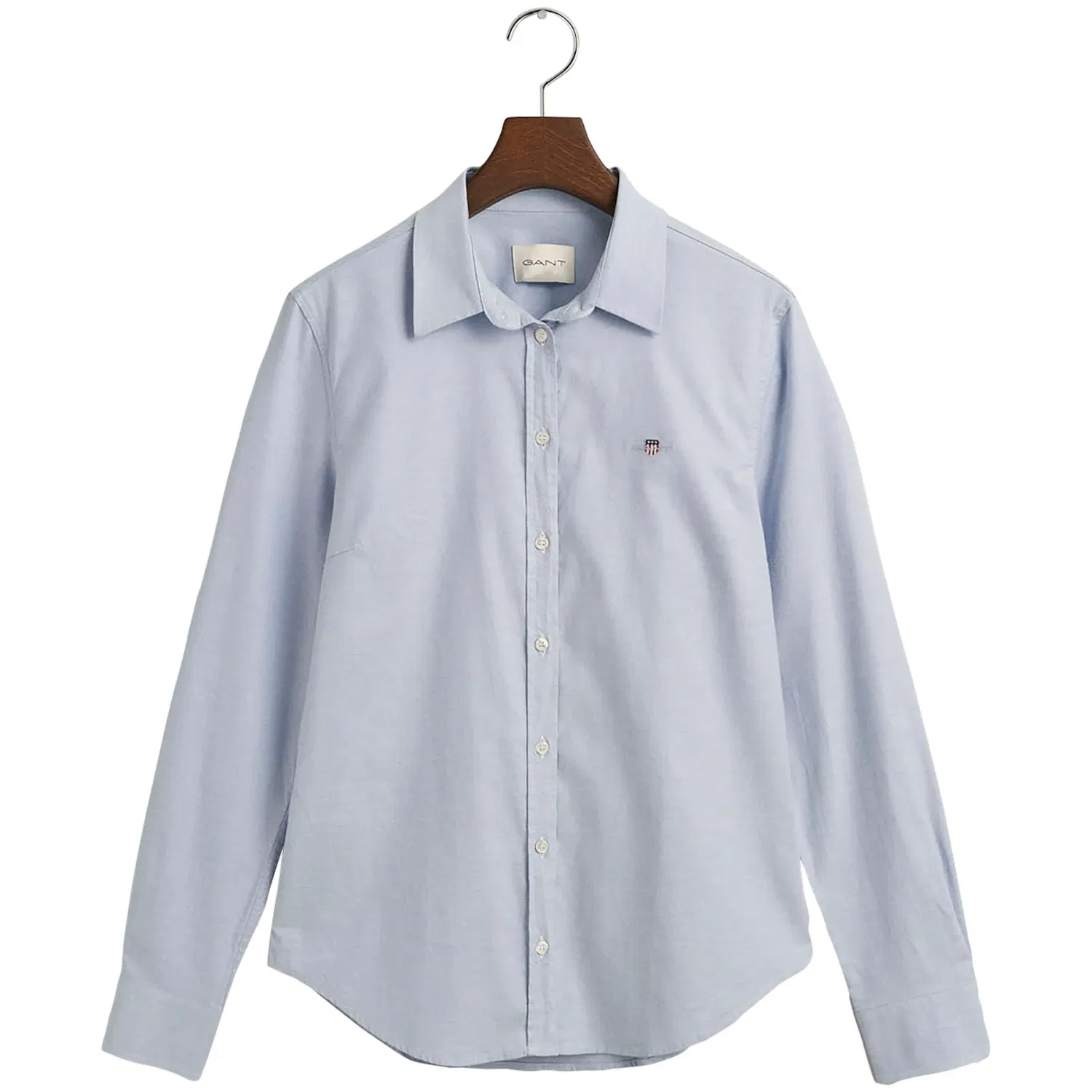 Женская блузка с длинным рукавом New Slim Stretch Oxford Gant, Light Blue — фото 4