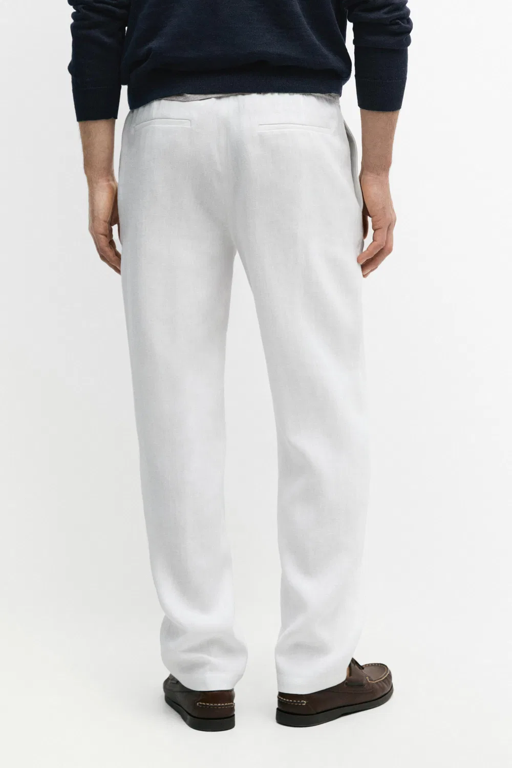Льняные спортивные брюки Massimo Dutti, белый — фото 3
