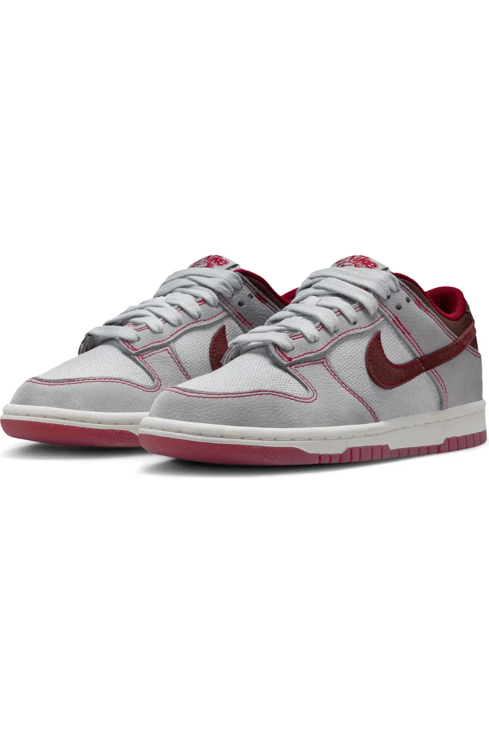 Кроссовки детские баскетбольные Dunk Low Nike, Platinum/Grey/Red/Burgundy