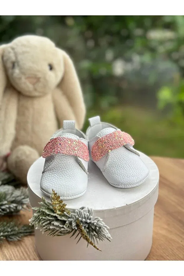 Детские кожаные ботинки для новорожденных на шнуровке Li Puna, White — фото 2