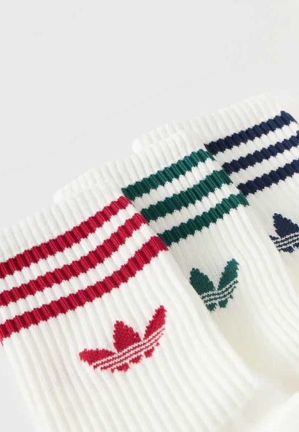 Комплект из 3 пар носков унисекс 3S Crew S Adidas Originals, красный/темно-синий/кремовый — фото 2
