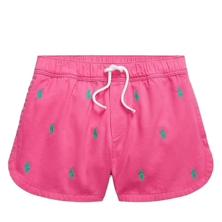 Шорты хлопковые с принтом Kids Polo Pony Pink Twill Short Polo Ralph Lauren, Pink