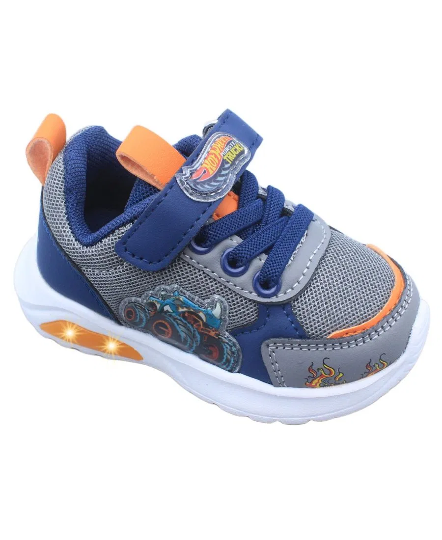 Кроссовки с подсветкой Hot Wheels Monster Trucks, Rhinomite Gray Blue