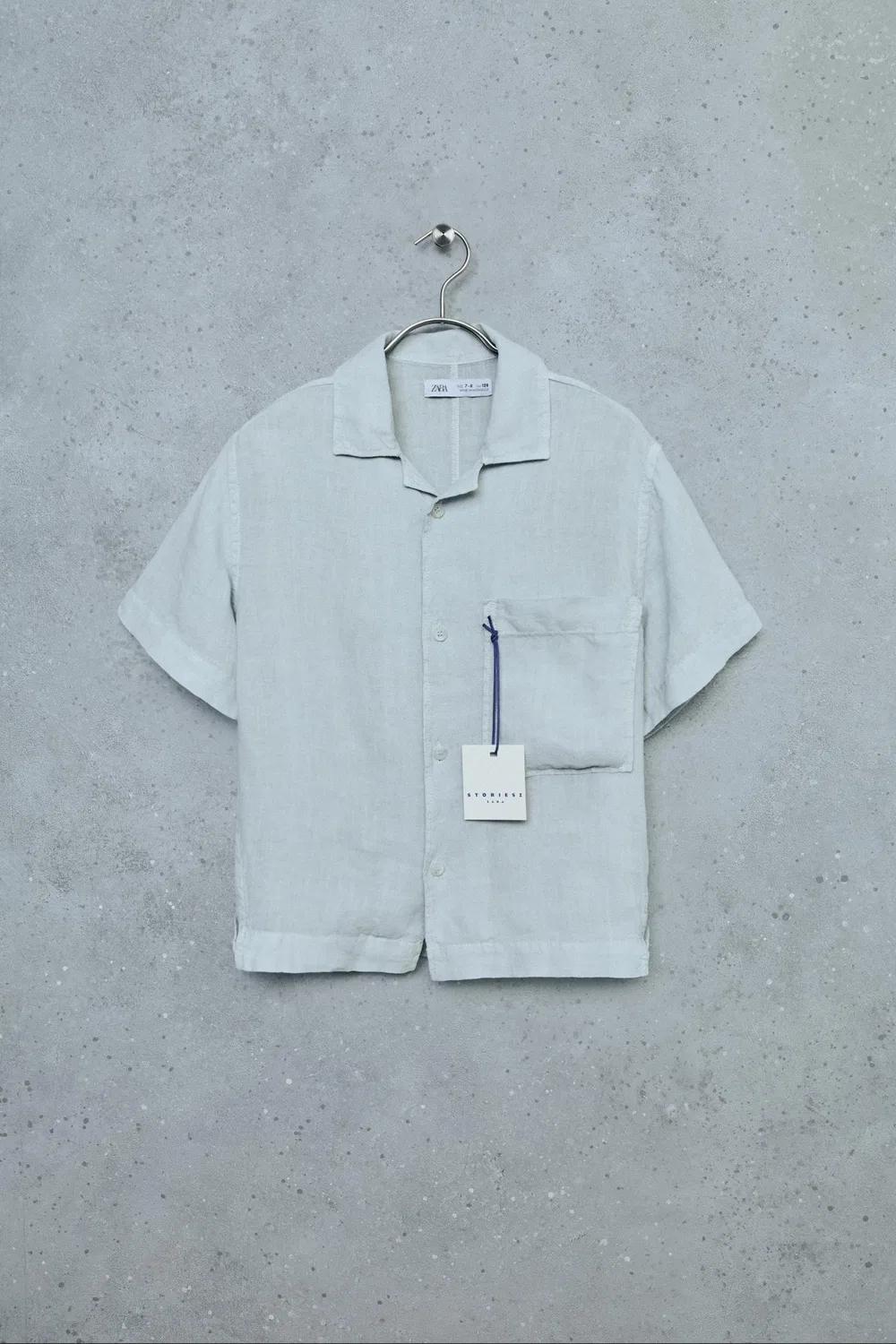 STORIESZ - Рубашка из 100% льна ZARA, Blue marl
