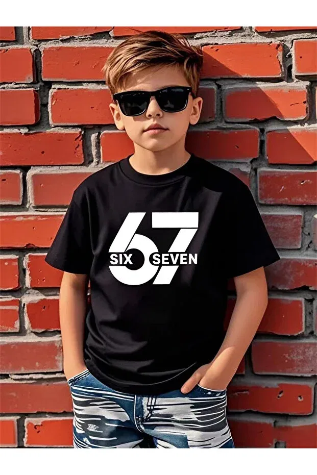Детская футболка с принтом для мальчиков Let'S Wear, Black