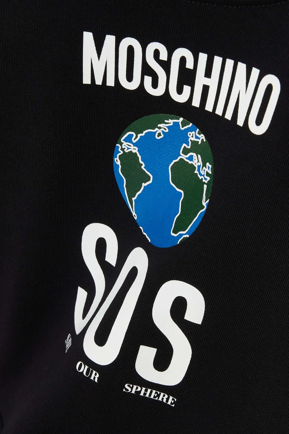 Свитшот с принтом хлопковый Moschino, черный — фото 3