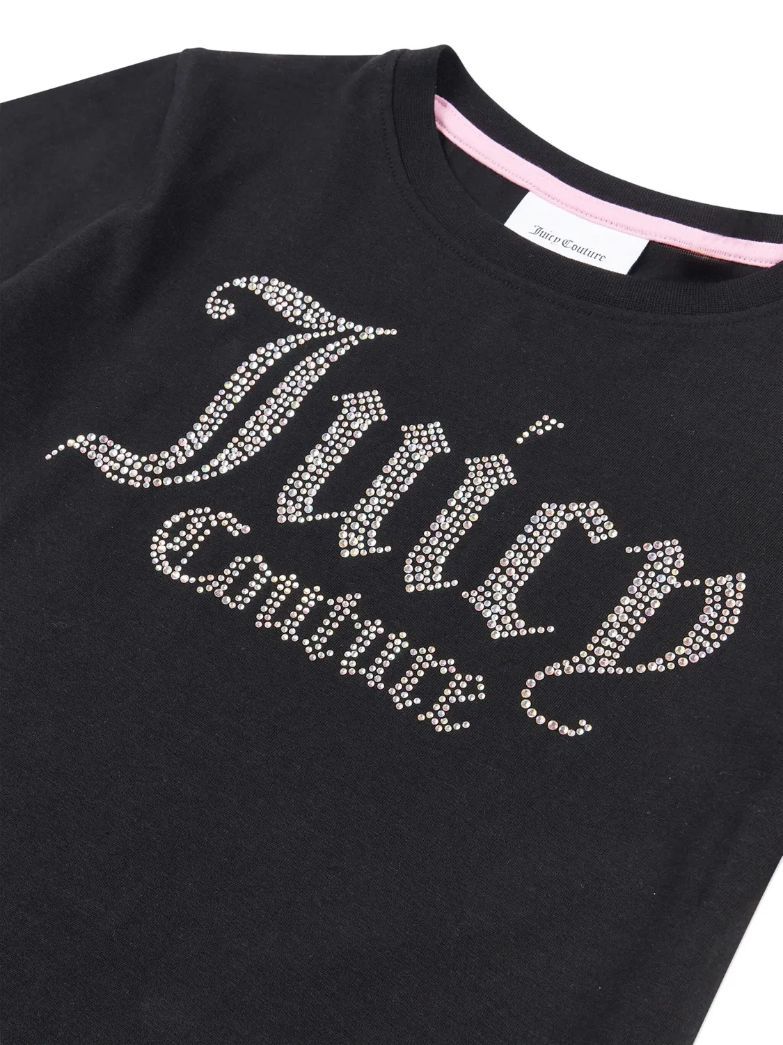 Футболка из хлопка с украшением из страз Juicy Couture, черный — фото 2